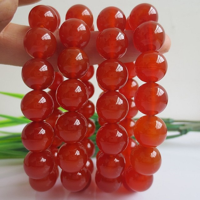 Real Red Agate Round Bead Stretch Bracelets 6/8/10/12/14/16mm Natural Stone Beads Bracelet for Girls